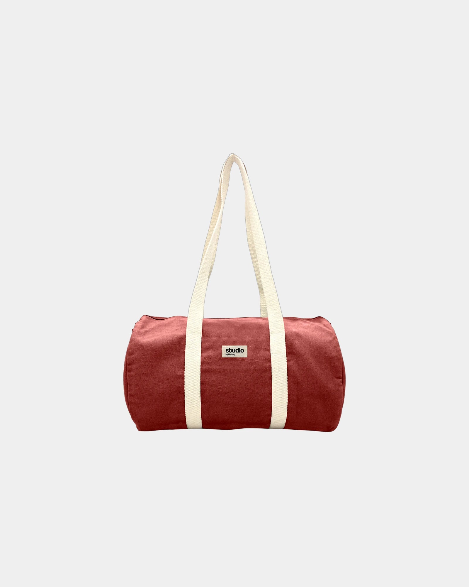 Torba duffel z bawełny organicznej Hindbag Sam z nadrukiem - Ceglastoczerwony