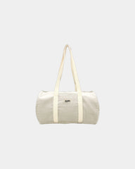 Torba duffel z bawełny organicznej Hindbag Sam z nadrukiem - Ecru