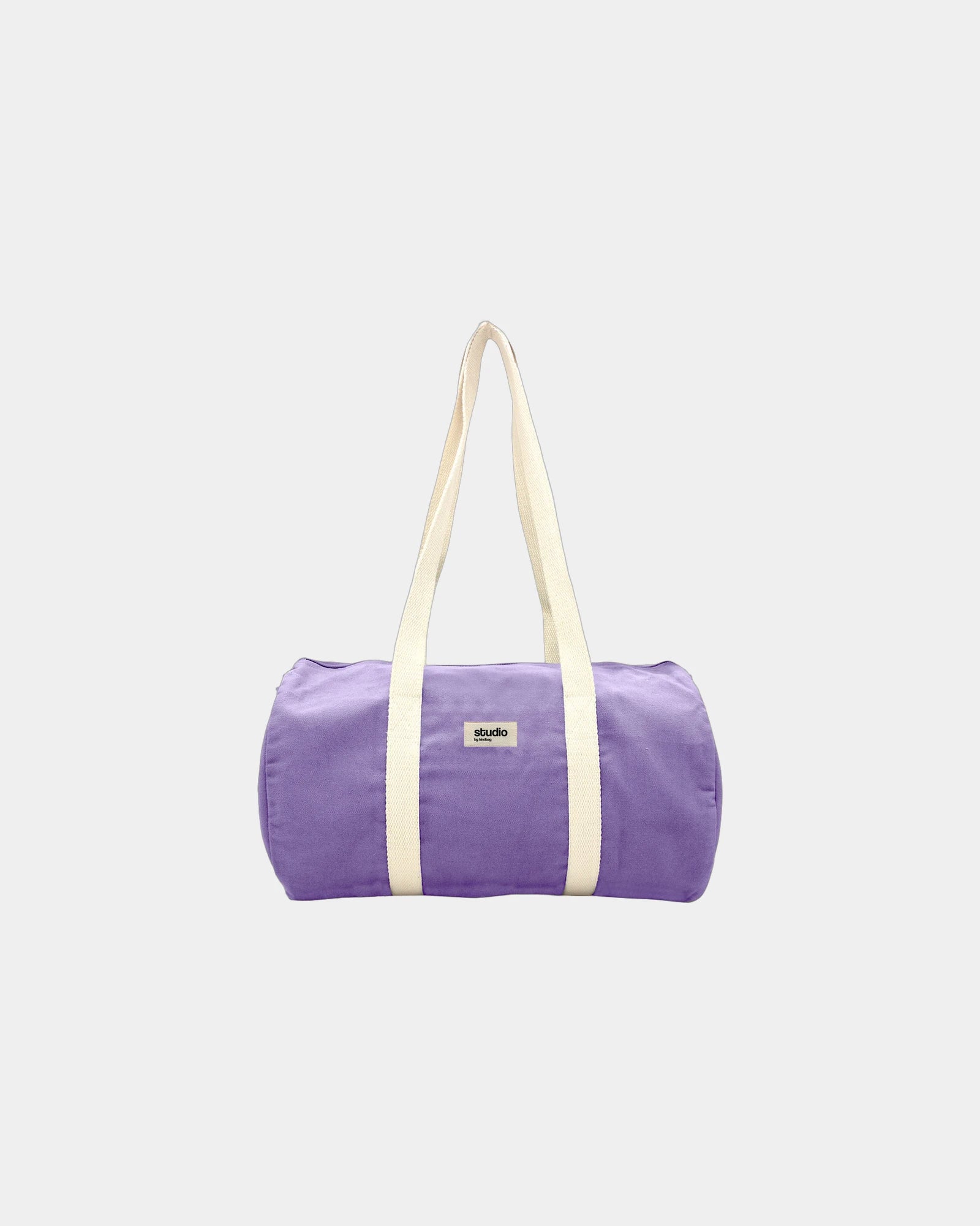 Torba duffel z bawełny organicznej Hindbag Sam z nadrukiem - Lawendowy