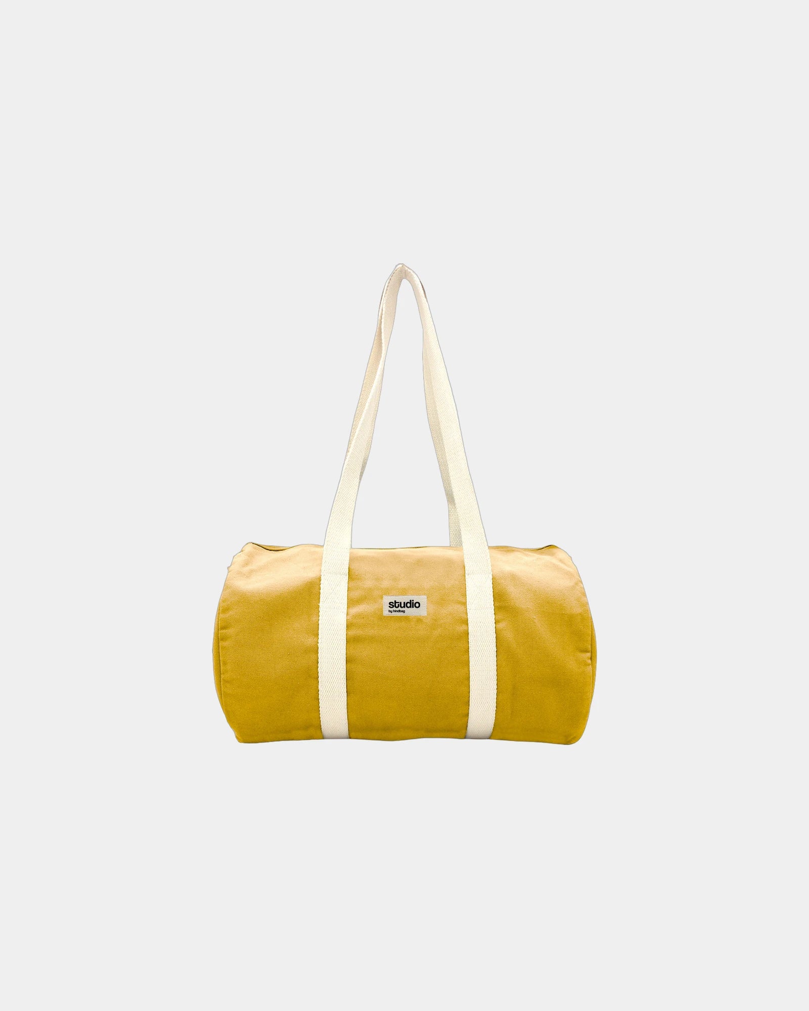 Torba duffel z bawełny organicznej Hindbag Sam z nadrukiem - Ochrowy