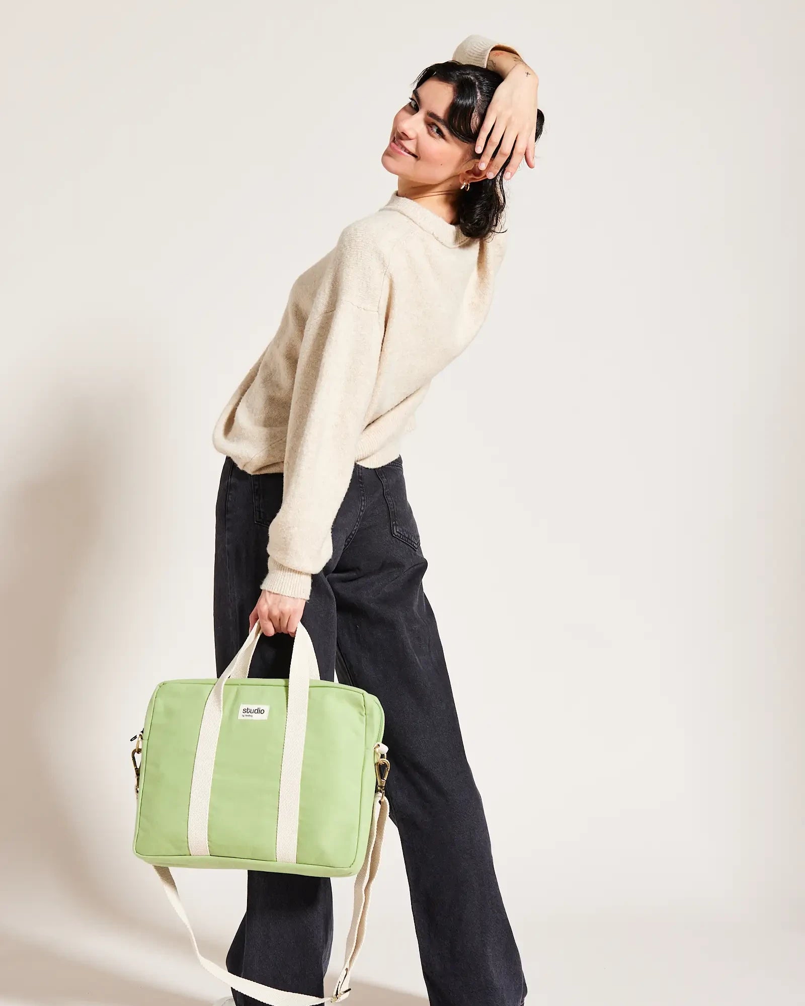 Torba na laptopa z bawełny organicznej Hindbag Luis z nadrukiem - 18