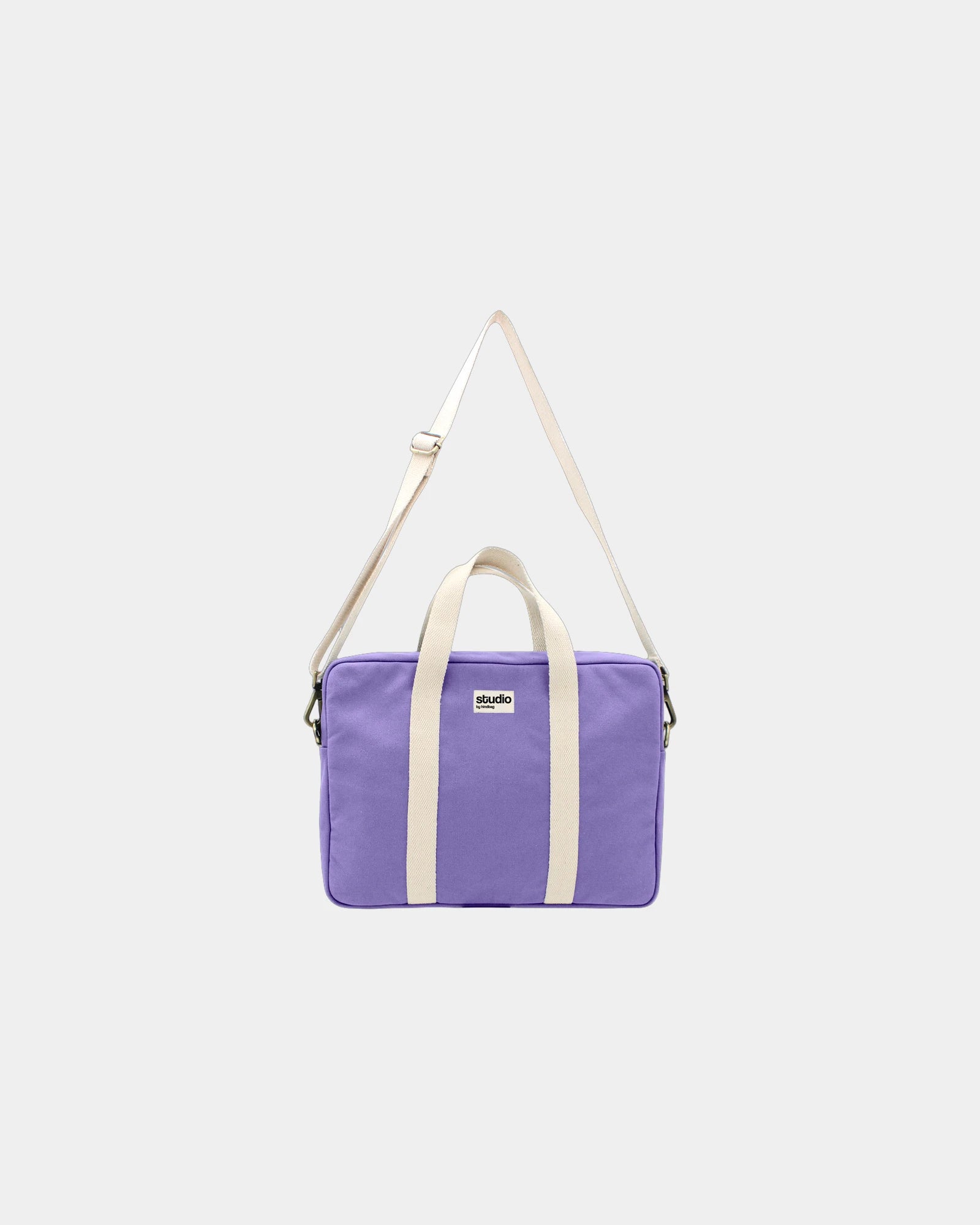 Torba na laptopa z bawełny organicznej Hindbag Luis z nadrukiem - Lawendowy