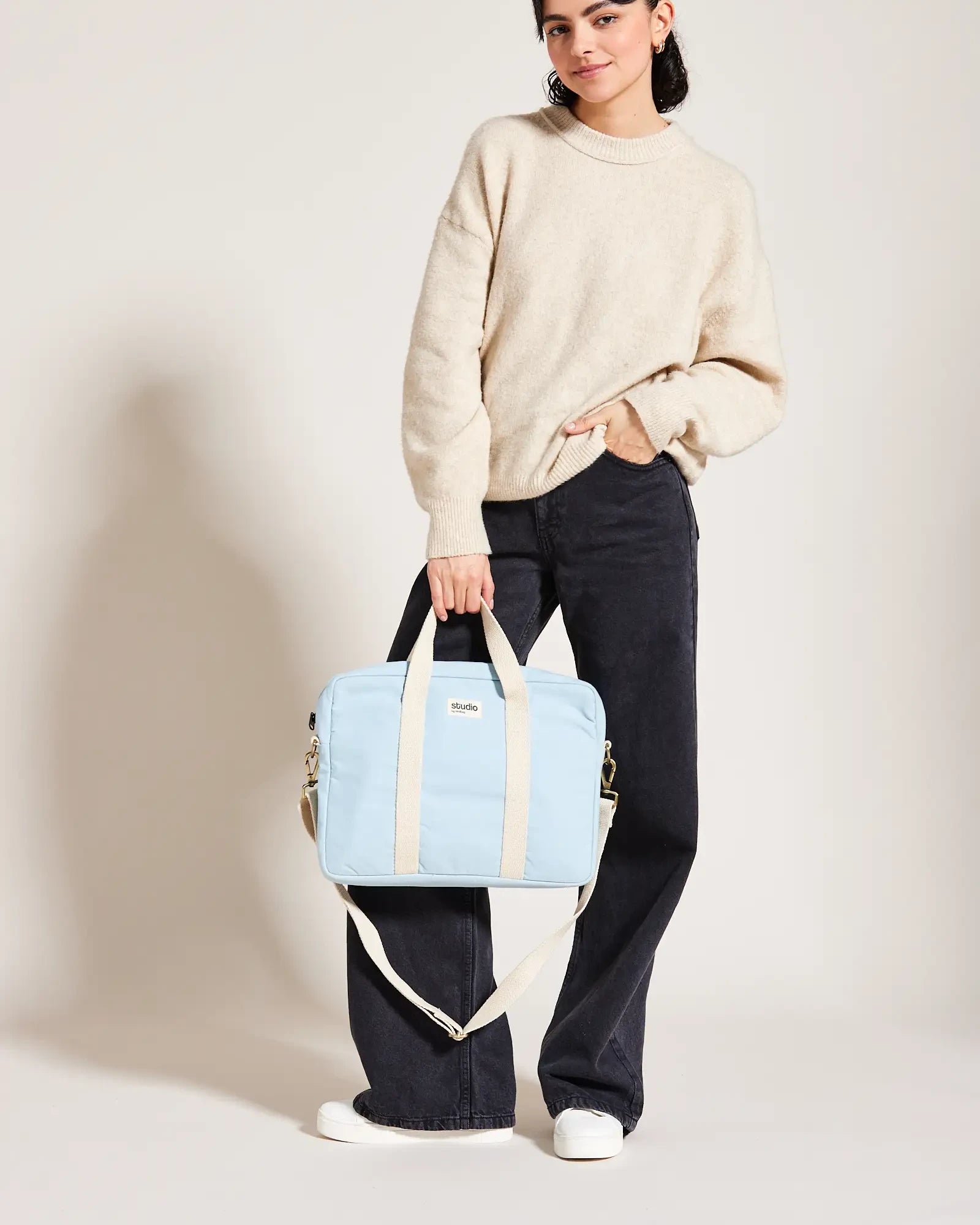 Torba na laptopa z bawełny organicznej Hindbag Luis z nadrukiem - 11