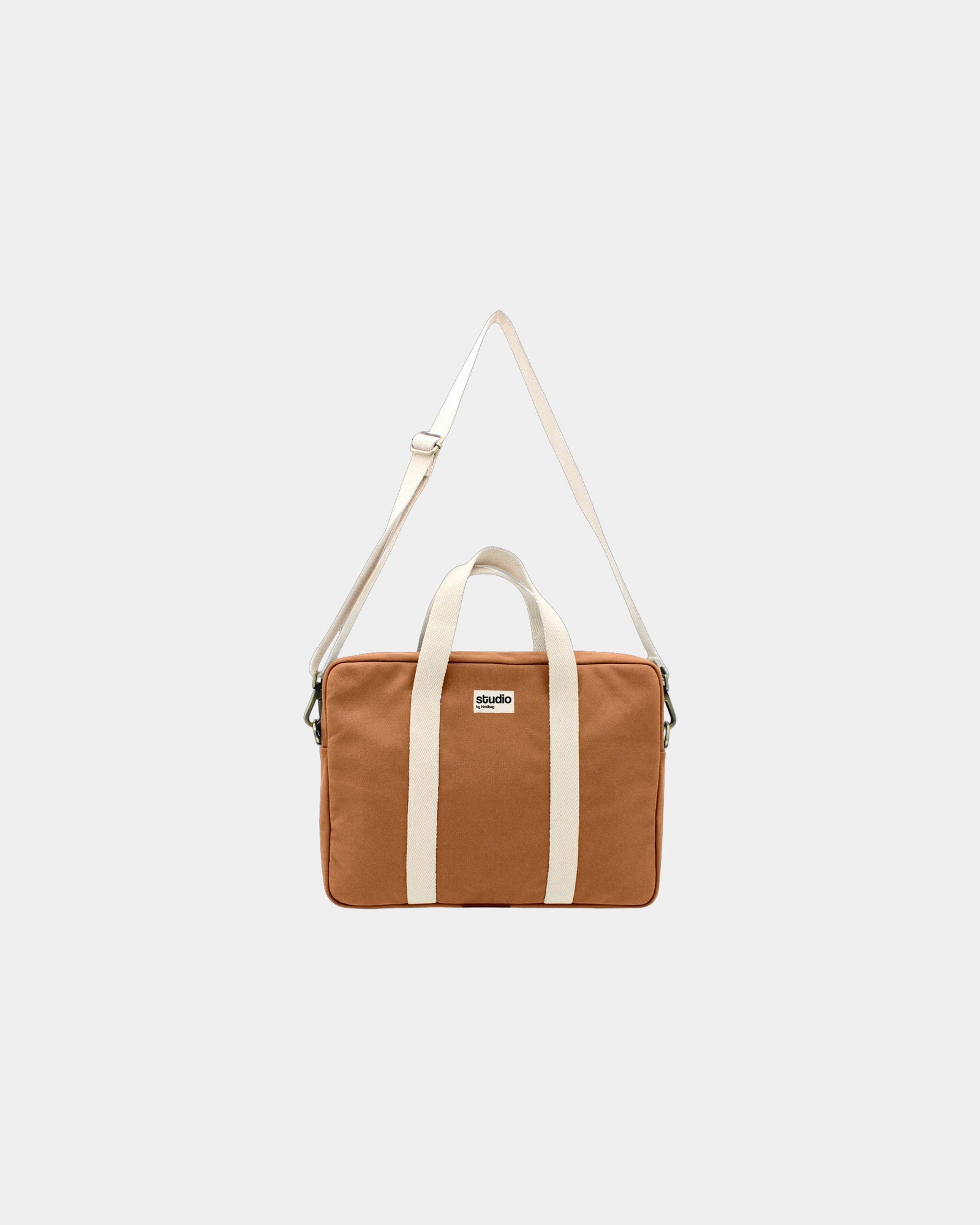 Torba na laptopa z bawełny organicznej Hindbag Luis z nadrukiem - Miedziany
