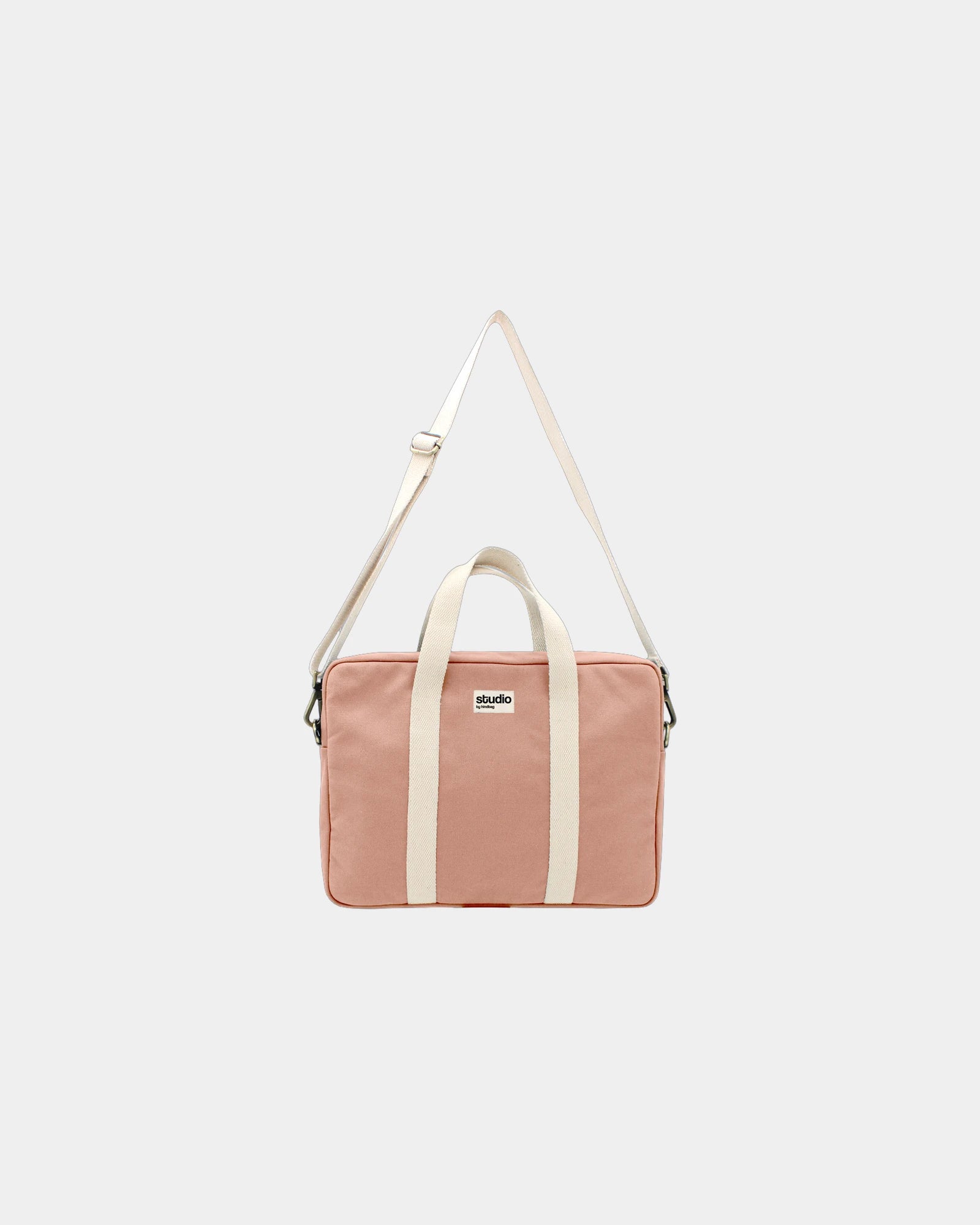 Torba na laptopa z bawełny organicznej Hindbag Luis z nadrukiem - Łososiowy
