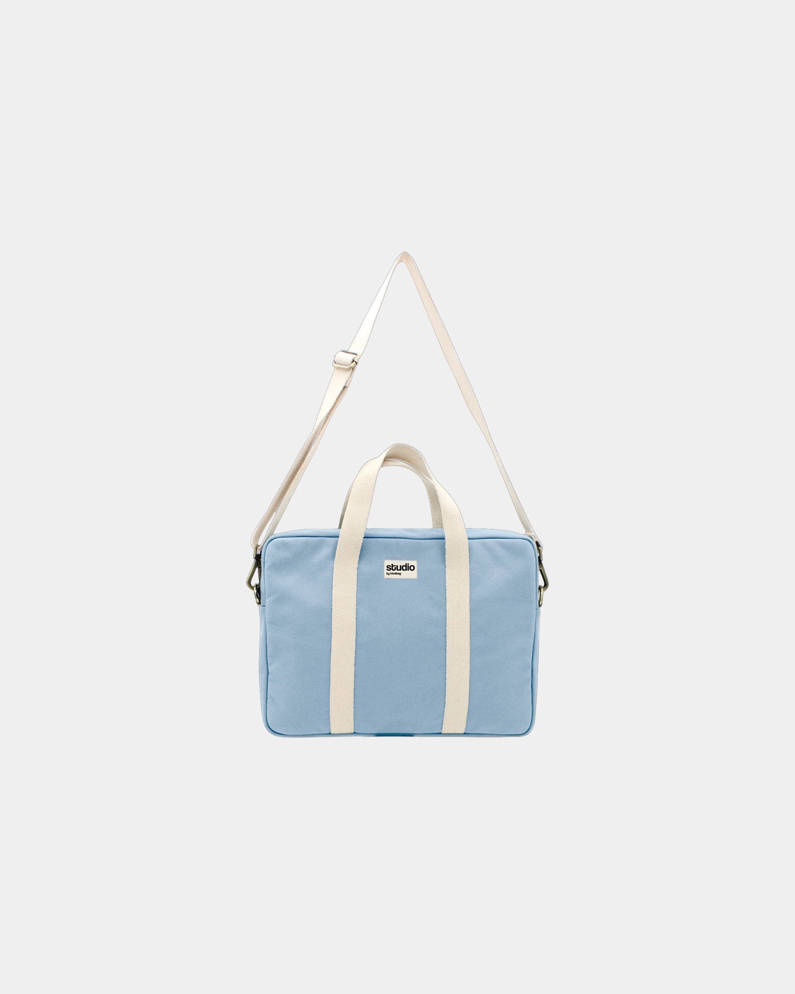 Torba na laptopa z bawełny organicznej Hindbag Luis z nadrukiem - Lazurowy
