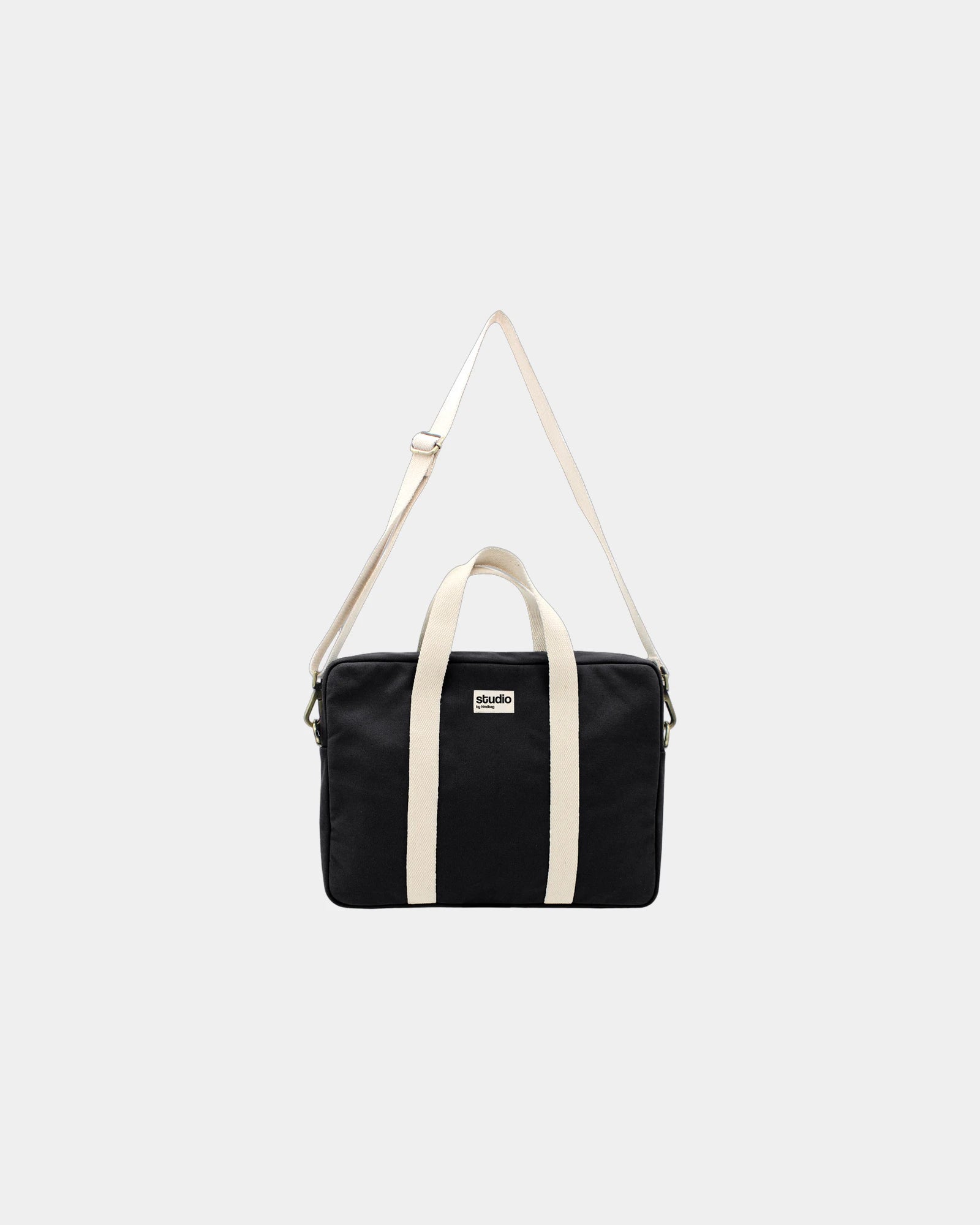 Torba na laptopa z bawełny organicznej Hindbag Luis z nadrukiem - Czarny