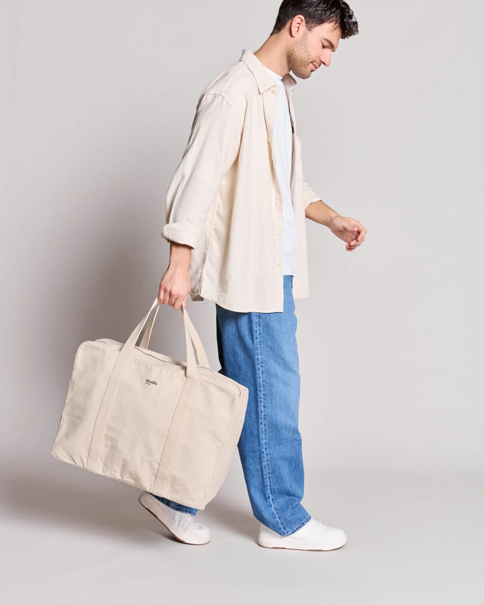 Torba podróżna z bawełny organicznej Hindbag Gabriel z nadrukiem - 2
