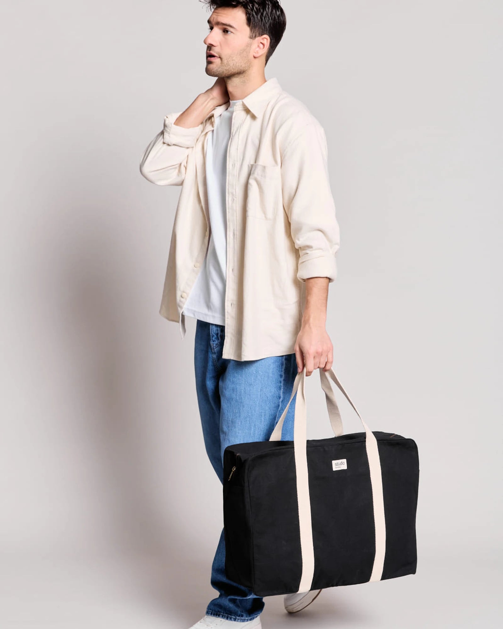 Torba podróżna z bawełny organicznej Hindbag Gabriel z nadrukiem - 6