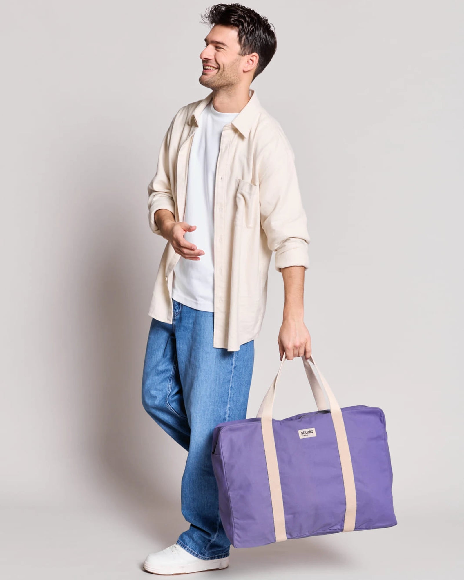 Torba podróżna z bawełny organicznej Hindbag Gabriel z nadrukiem - 32