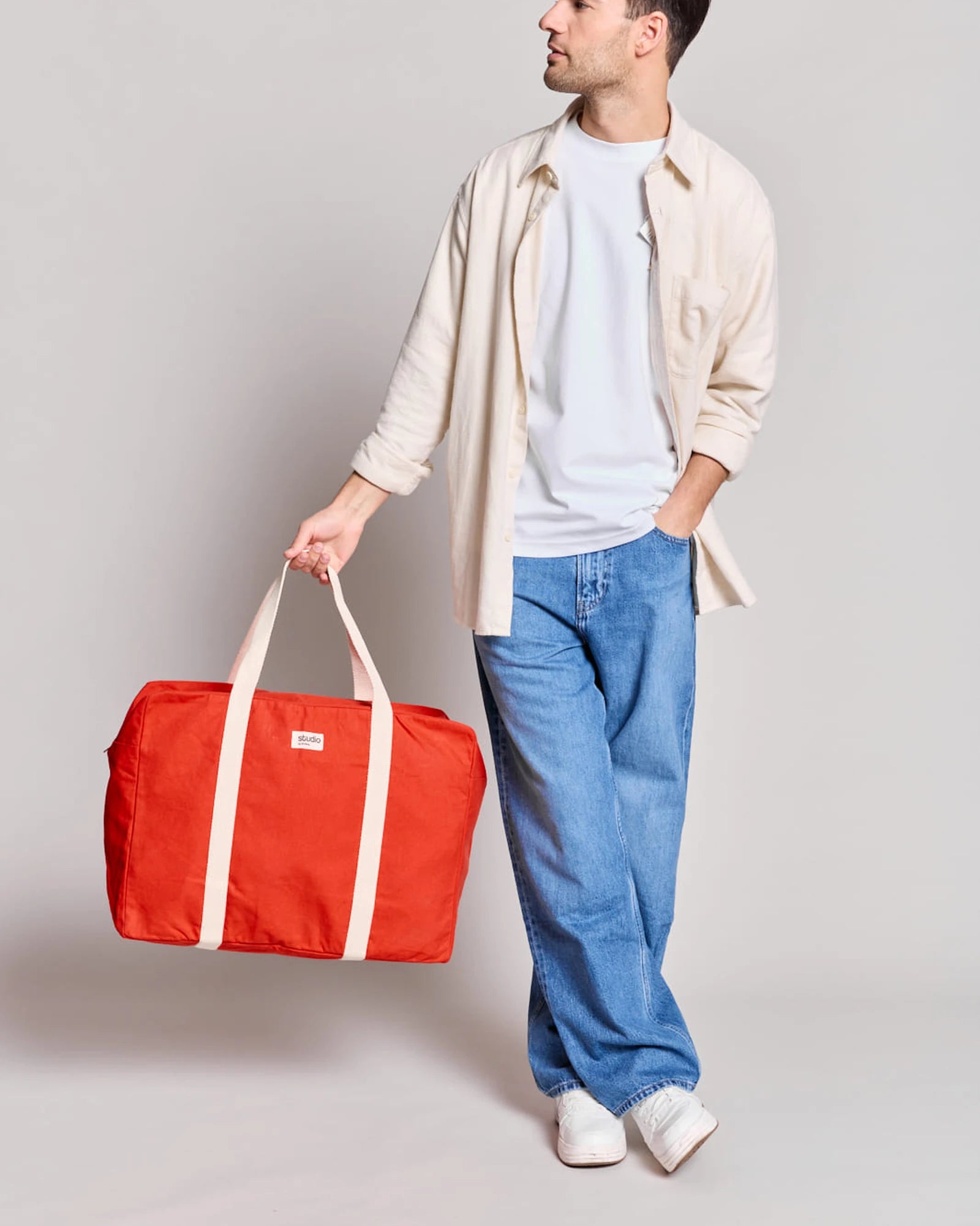 Torba podróżna z bawełny organicznej Hindbag Gabriel z nadrukiem - 21