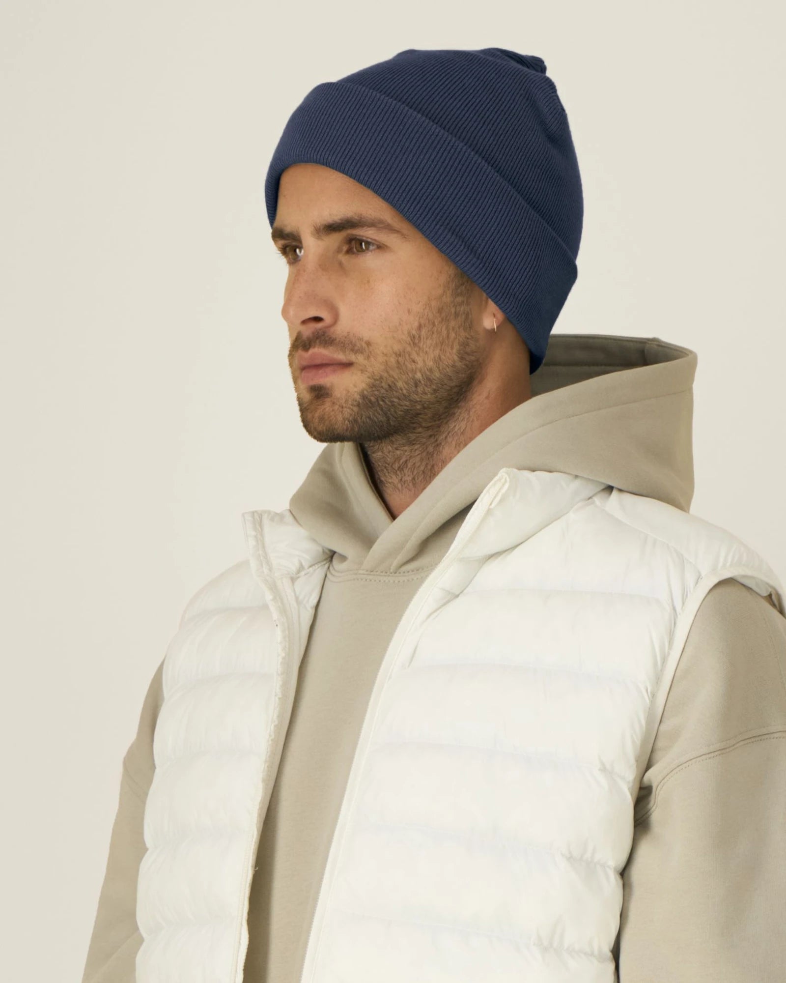 Czapka zimowa prążkowana Stanley/Stella Rib Beanie z nadrukiem - Granatowy
