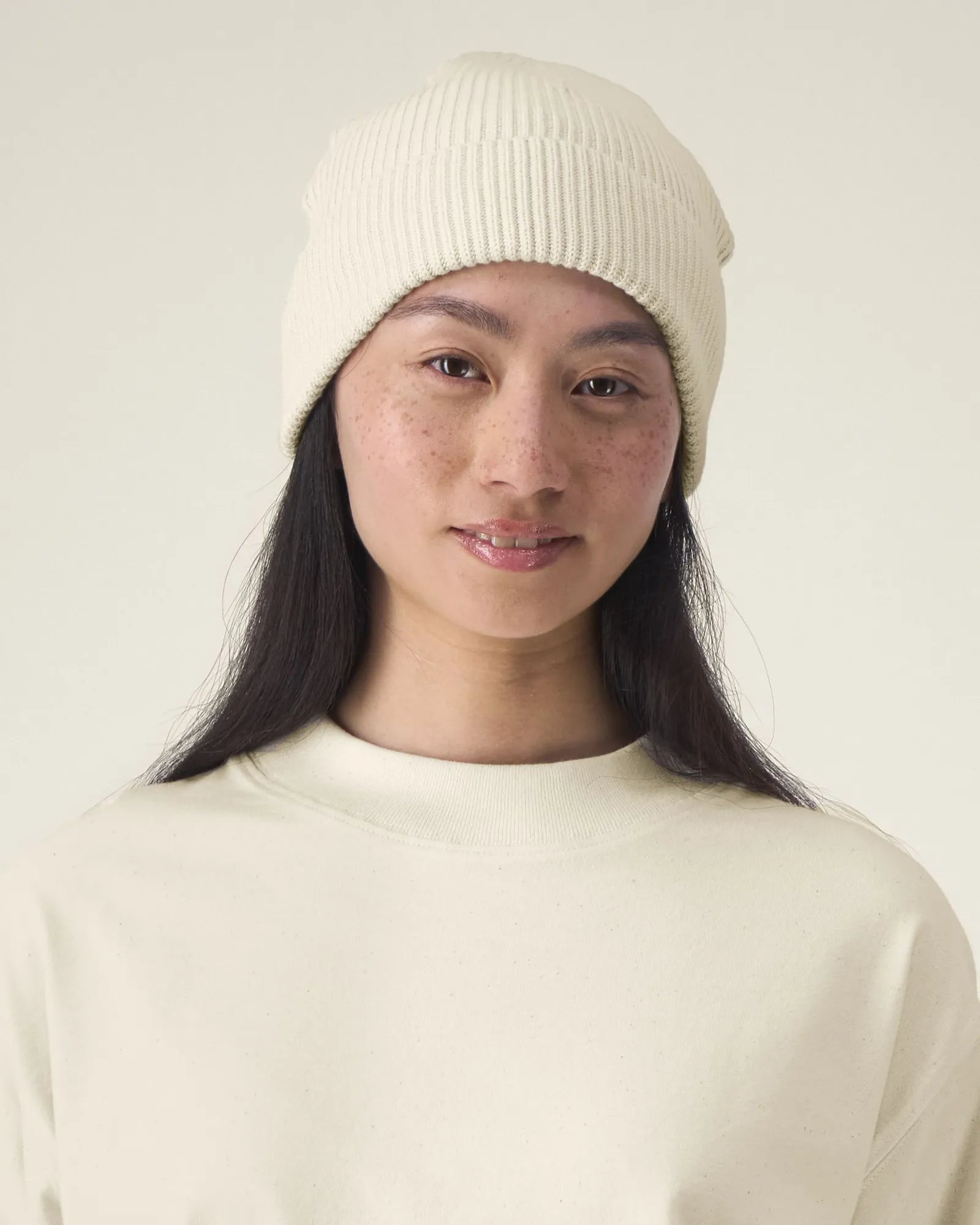 Czapka zimowa prążkowana Stanley/Stella Rib Beanie z nadrukiem - Naturalny
