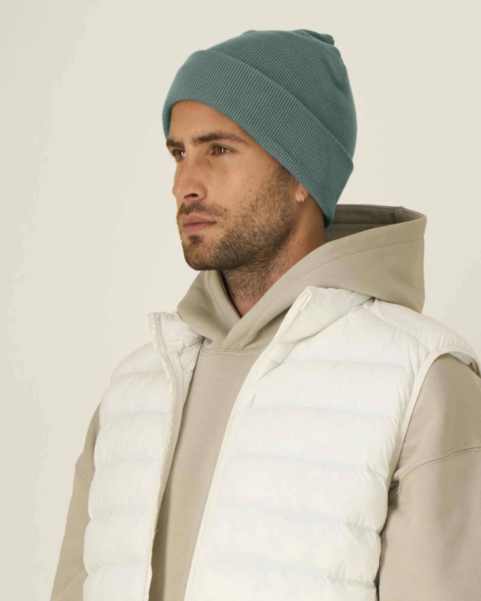 Czapka zimowa prążkowana Stanley/Stella Rib Beanie z nadrukiem - Zielona zatoka