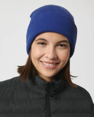 Czapka zimowa prążkowana Stanley/Stella Rib Beanie z nadrukiem - Roboczy niebieski