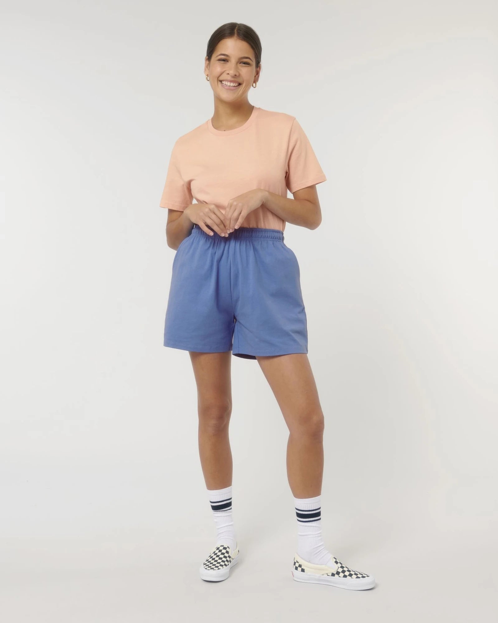 Szorty unisex z bawełny organicznej Stanley/Stella Waker z nadrukiem - Jasny niebieski