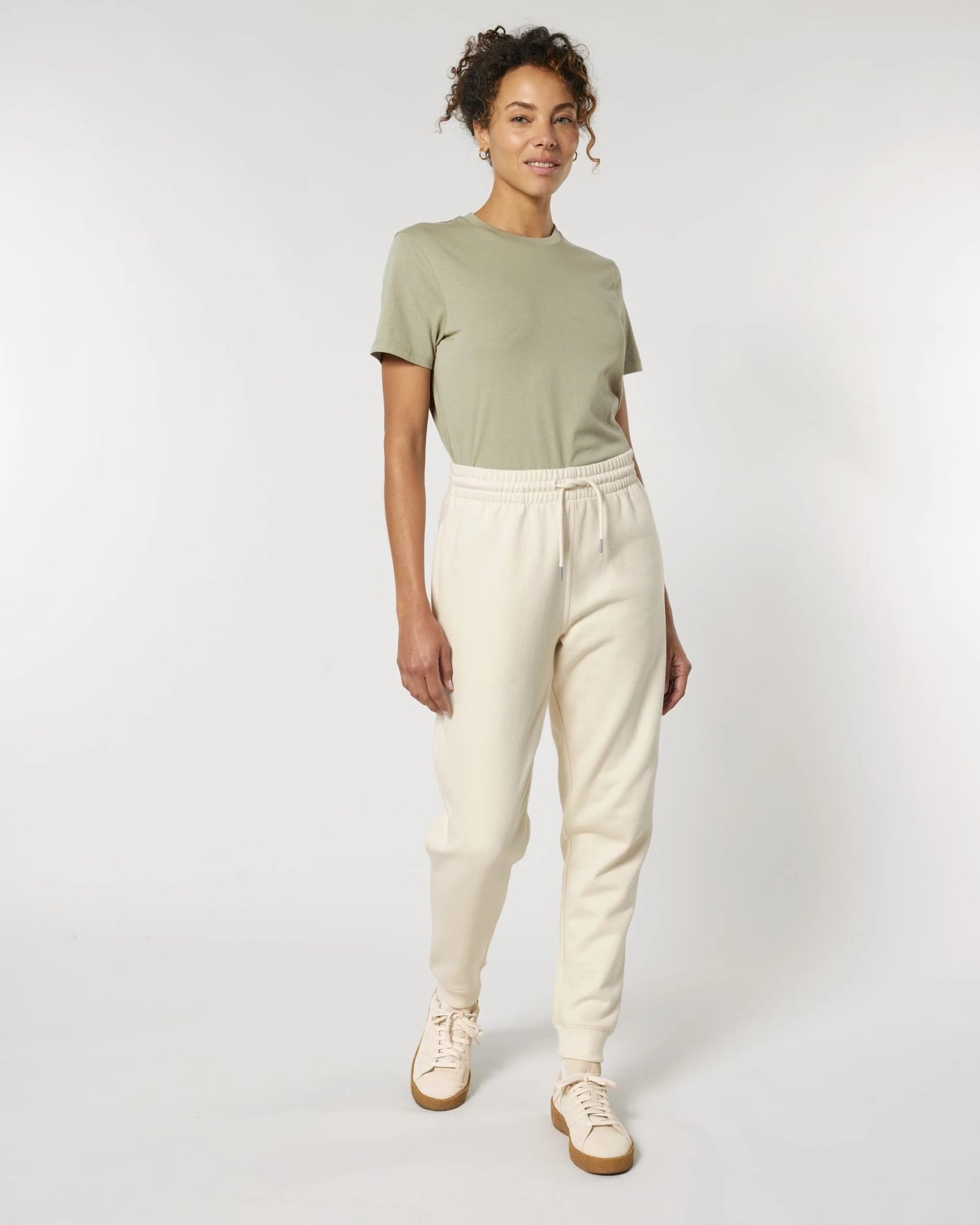 Spodnie dresowe unisex z bawełny organicznej Stanley/Stella Mover - Naturalny surowy