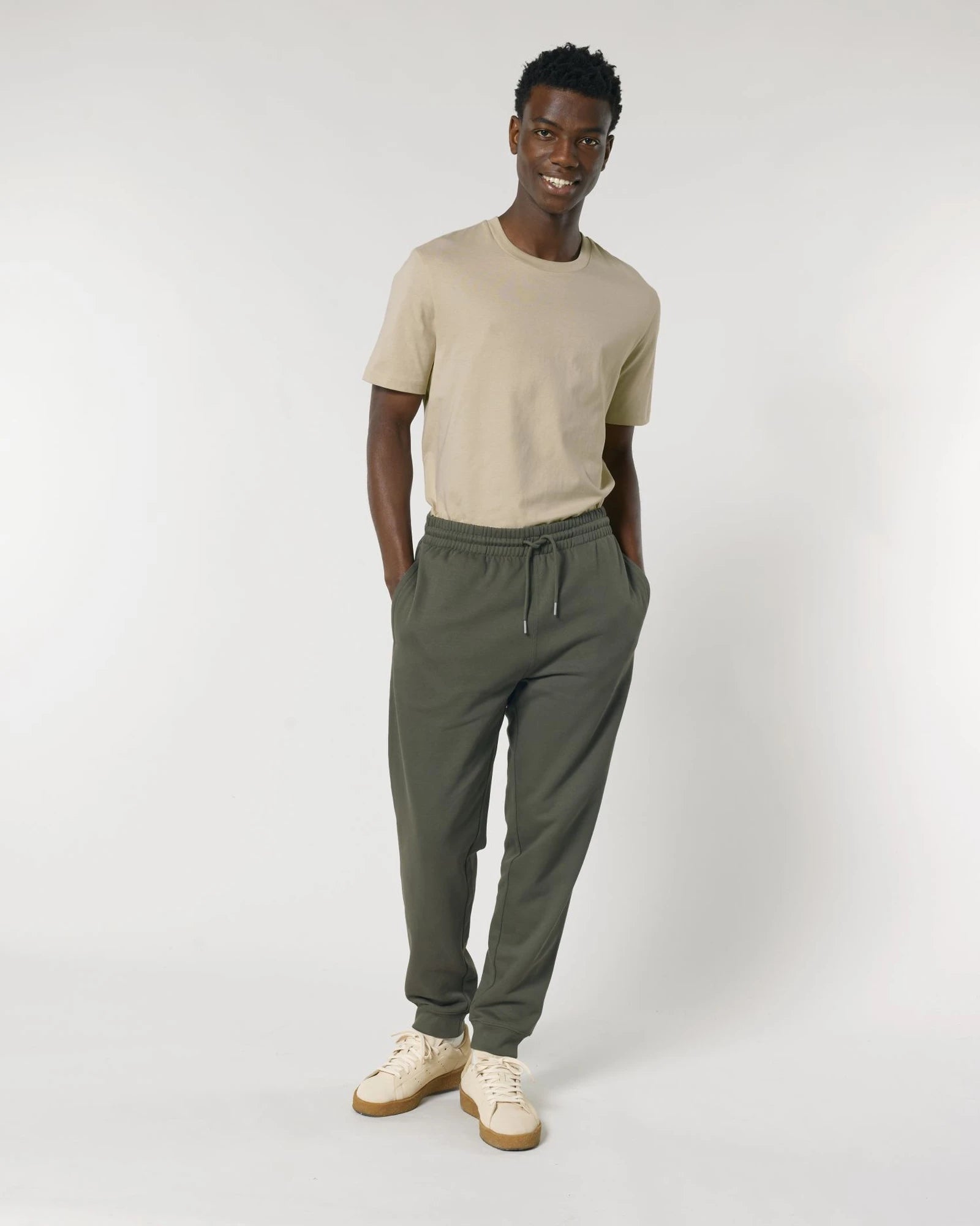 Spodnie dresowe unisex z bawełny organicznej Stanley/Stella Mover - Khaki