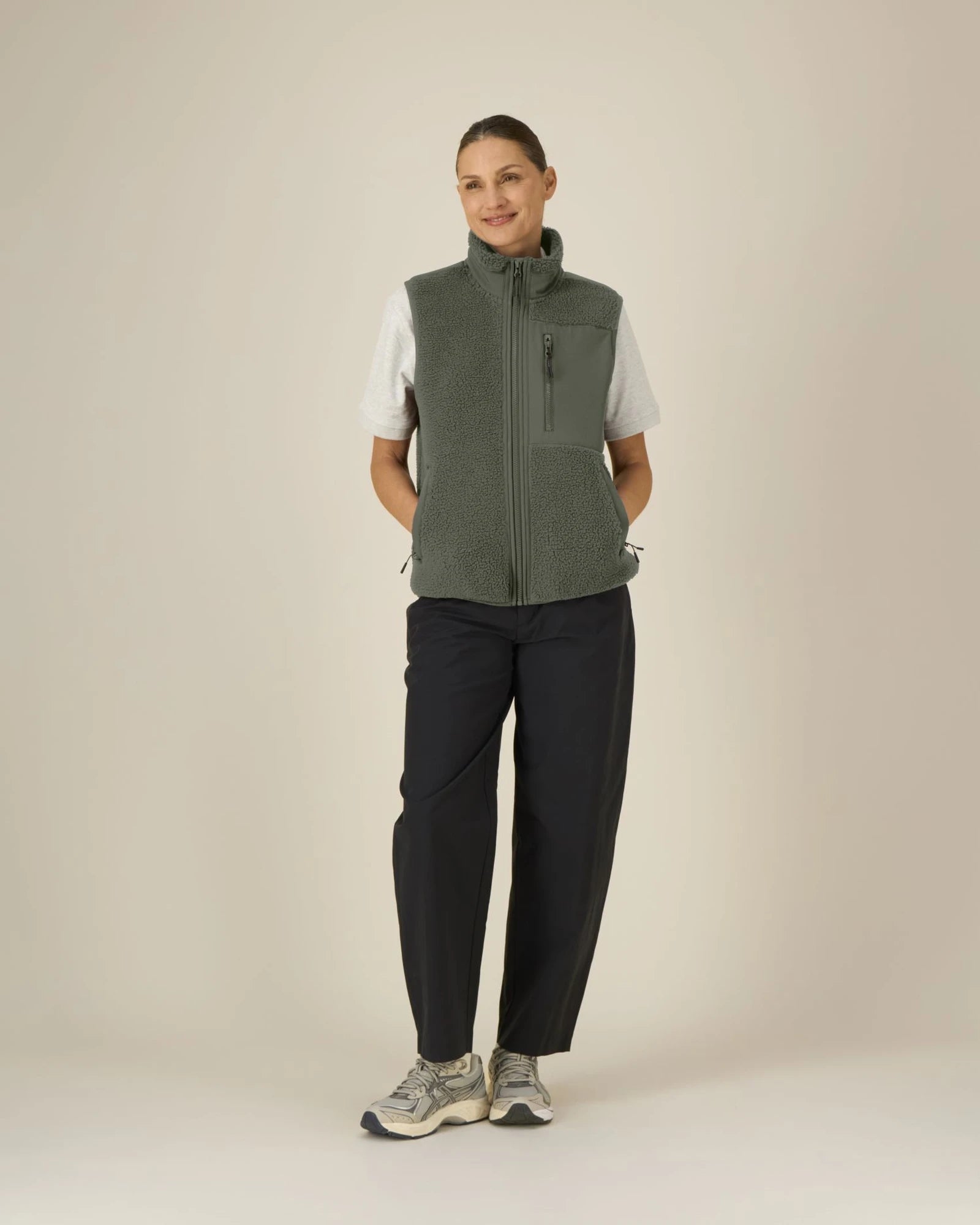 Kamizelka z poliestru z recyklingu Stanley/Stella Liner z nadrukiem - Khaki