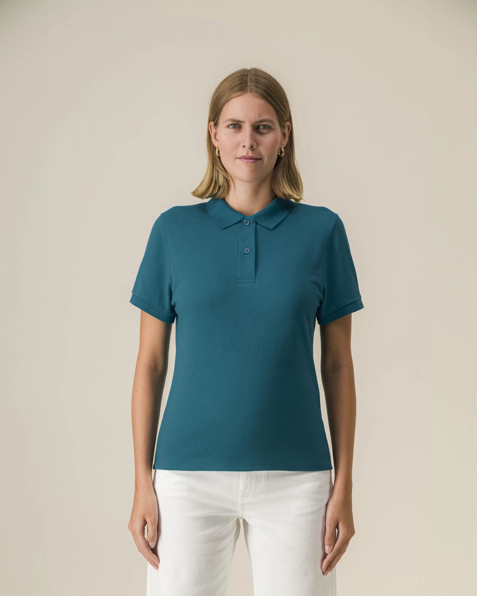 Polo damskie z bawełny organicznej Stanley/Stella Coaster z nadrukiem - Głębia oceanu