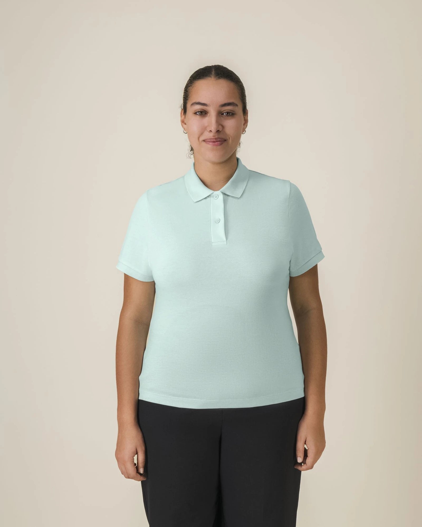 Polo damskie z bawełny organicznej Stanley/Stella Coaster z nadrukiem - Karaibski niebieski