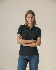 Polo damskie z bawełny organicznej Stanley/Stella Coaster z nadrukiem - Czarny