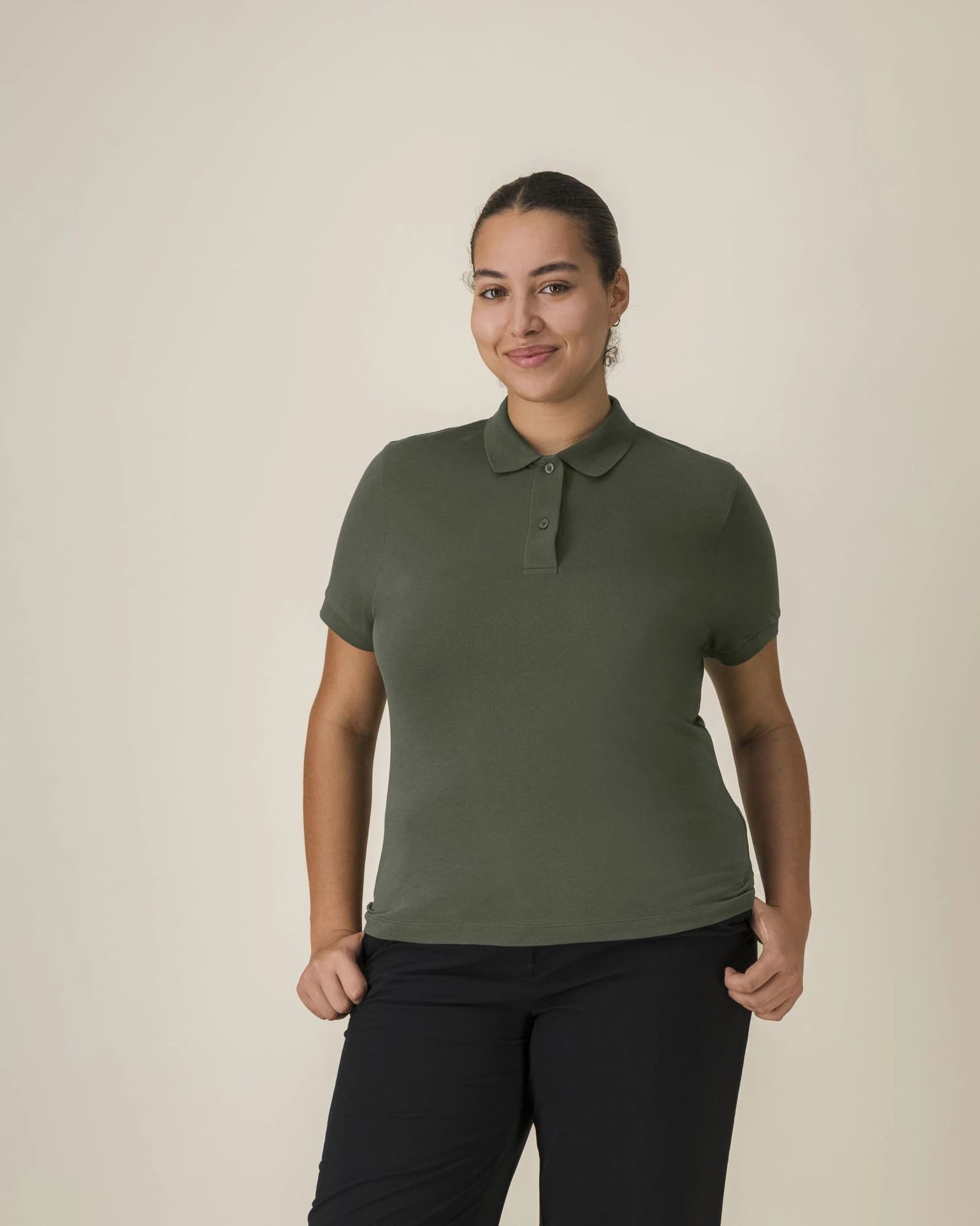 Polo damskie z bawełny organicznej Stanley/Stella Coaster z nadrukiem - Khaki