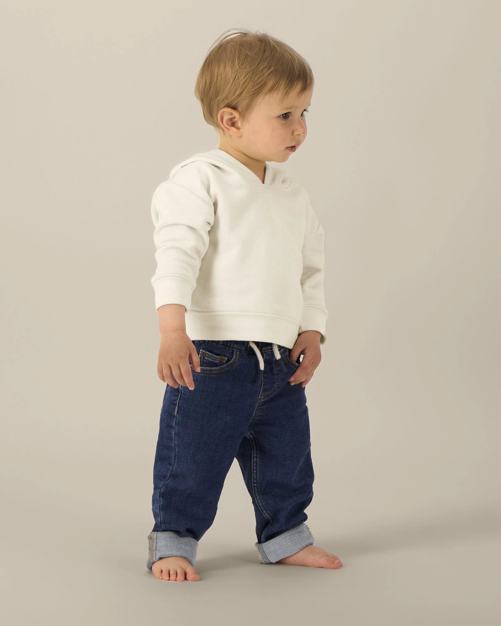 Bluza niemowlęca z kapturem z bawełny organicznej Stanley/Stella z nadrukiem - Naturalny surowy