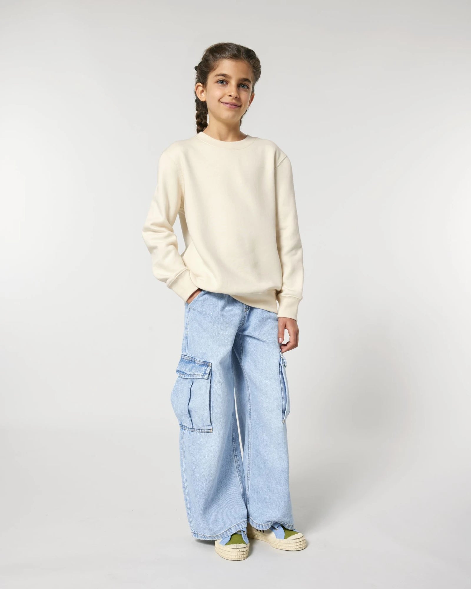 Bluza dziecięca z bawełny organicznej Stanley/Stella Mini Changer 2.0 z nadrukiem - Naturalny surowy