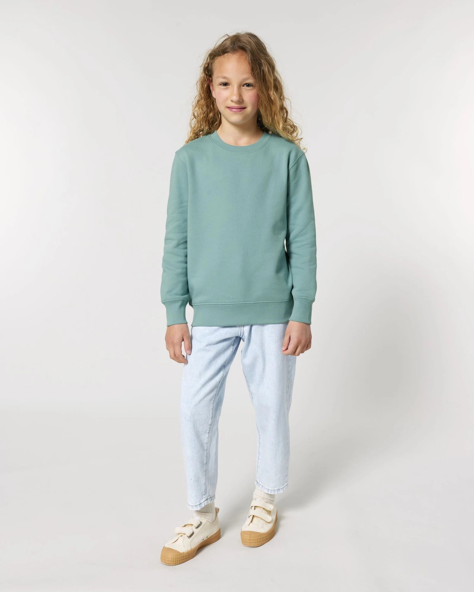 Bluza dziecięca z bawełny organicznej Stanley/Stella Mini Changer 2.0 z nadrukiem - Wzór Monstera w kolorze morskiej zieleni