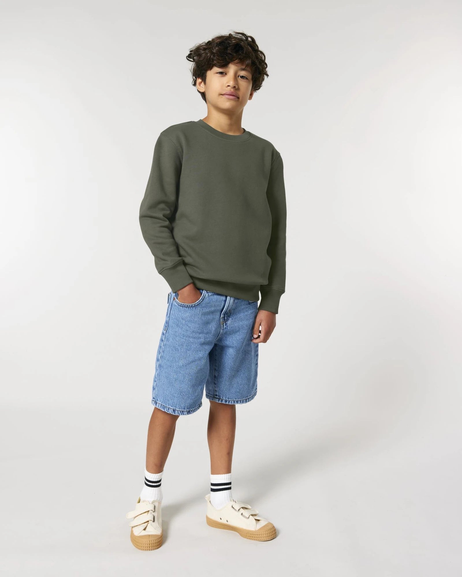 Bluza dziecięca z bawełny organicznej Stanley/Stella Mini Changer 2.0 z nadrukiem - Khaki