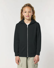 Bluza z kapturem dziecięca rozpinana Stanley/Stella Mini Cultivator z nadrukiem - Czarny