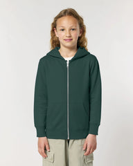 Bluza z kapturem dziecięca rozpinana Stanley/Stella Mini Cultivator z nadrukiem - Szkliwiona zieleń