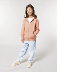 Bluza z kapturem dziecięca rozpinana Stanley/Stella Mini Cultivator z nadrukiem - Świeża brzoskwinia