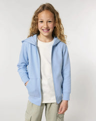 Bluza z kapturem dziecięca rozpinana Stanley/Stella Mini Cultivator z nadrukiem - Blue Soul