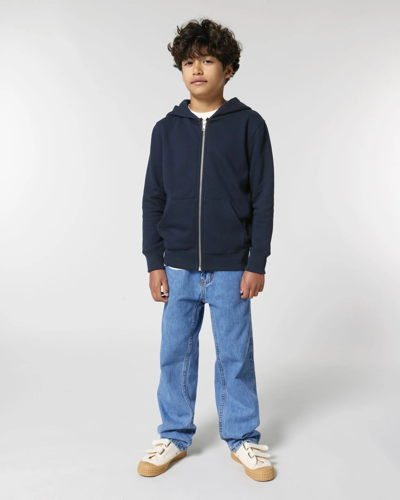 Bluza z kapturem dziecięca rozpinana Stanley/Stella Mini Cultivator z nadrukiem - Granatowy
