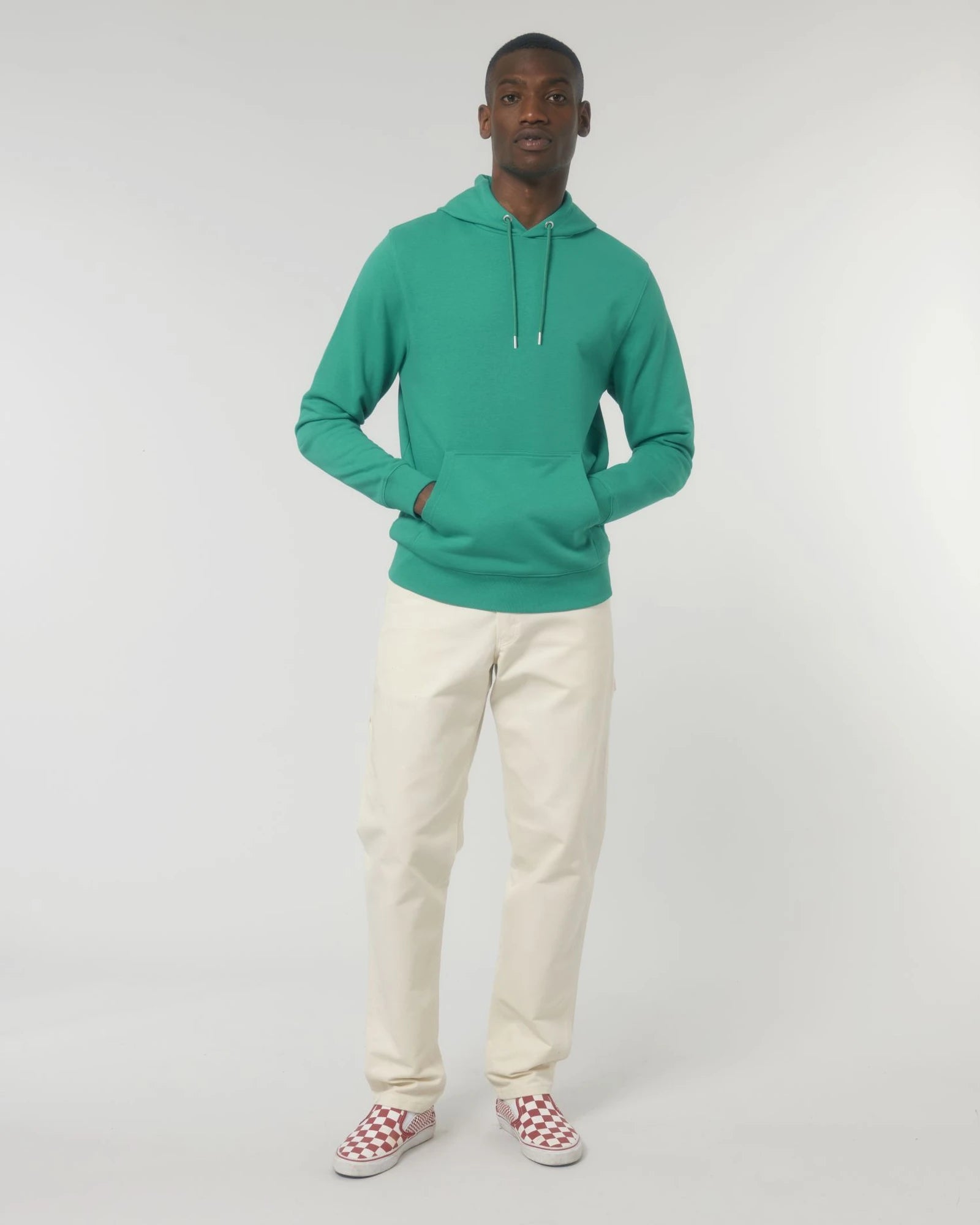 Bluza z kapturem unisex z bawełny organicznej Stanley/Stella z nadrukiem - Zielony ekologiczny