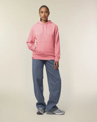 Bluza z kapturem unisex z bawełny organicznej Stanley/Stella z nadrukiem - Radosny róż