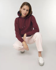 Bluza z kapturem unisex z bawełny organicznej Stanley/Stella z nadrukiem - Bordowy