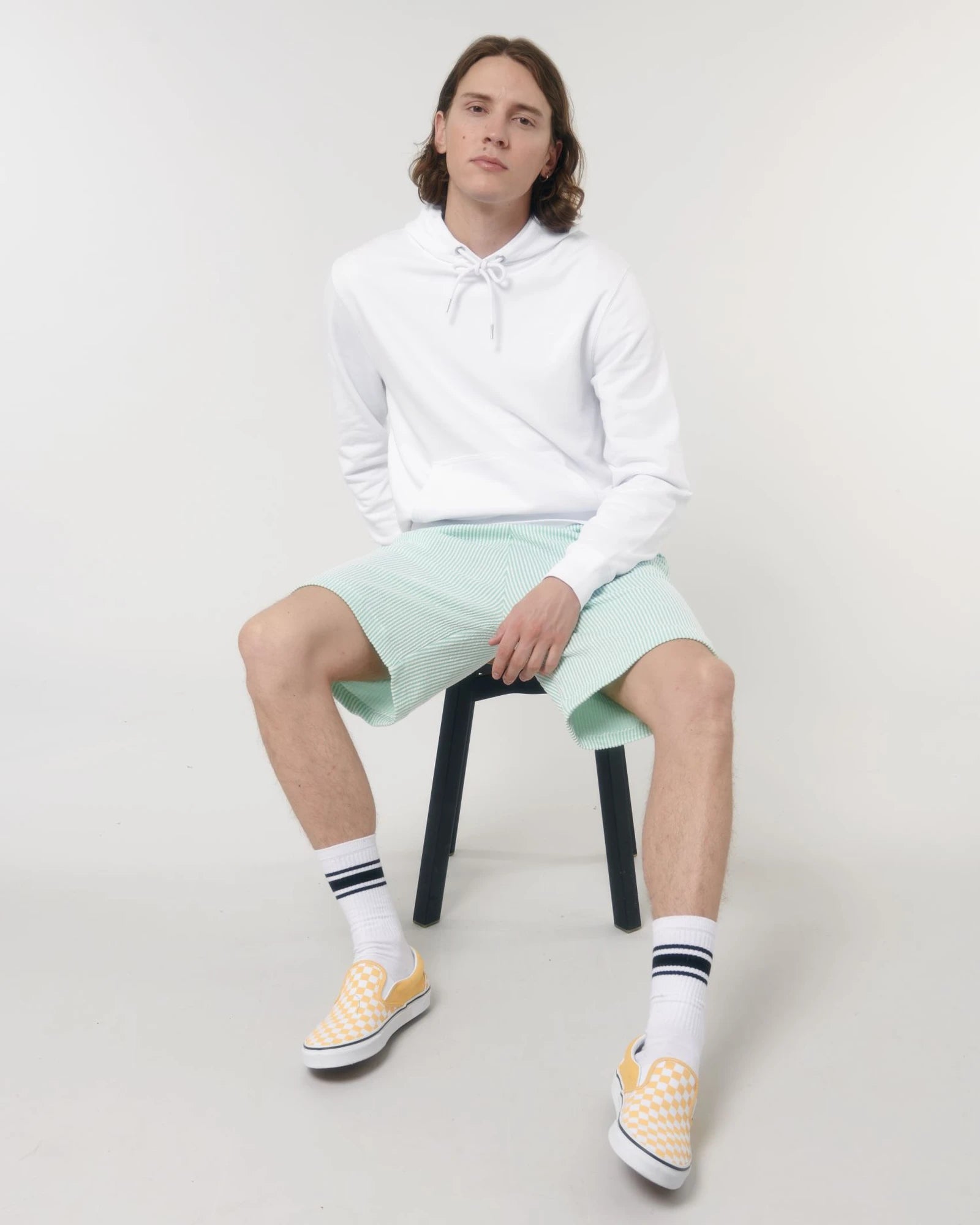 Bluza z kapturem unisex z bawełny organicznej Stanley/Stella z nadrukiem - Biały