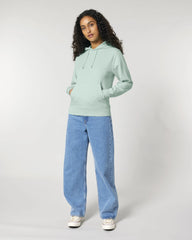 Bluza z kapturem unisex z bawełny organicznej Stanley/Stella z nadrukiem - Karaibski niebieski