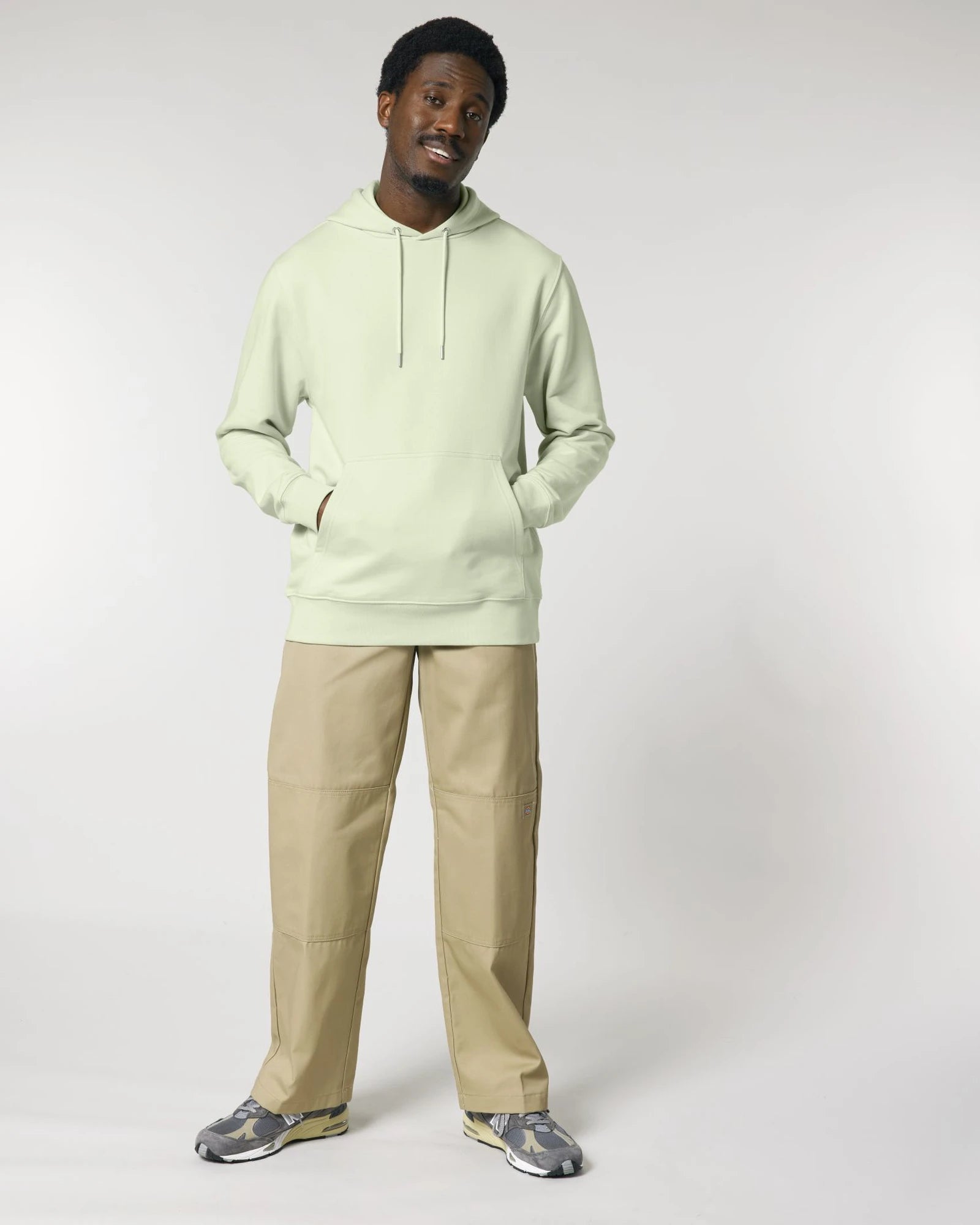 Bluza z kapturem unisex z bawełny organicznej Stanley/Stella z nadrukiem - Stem Green
