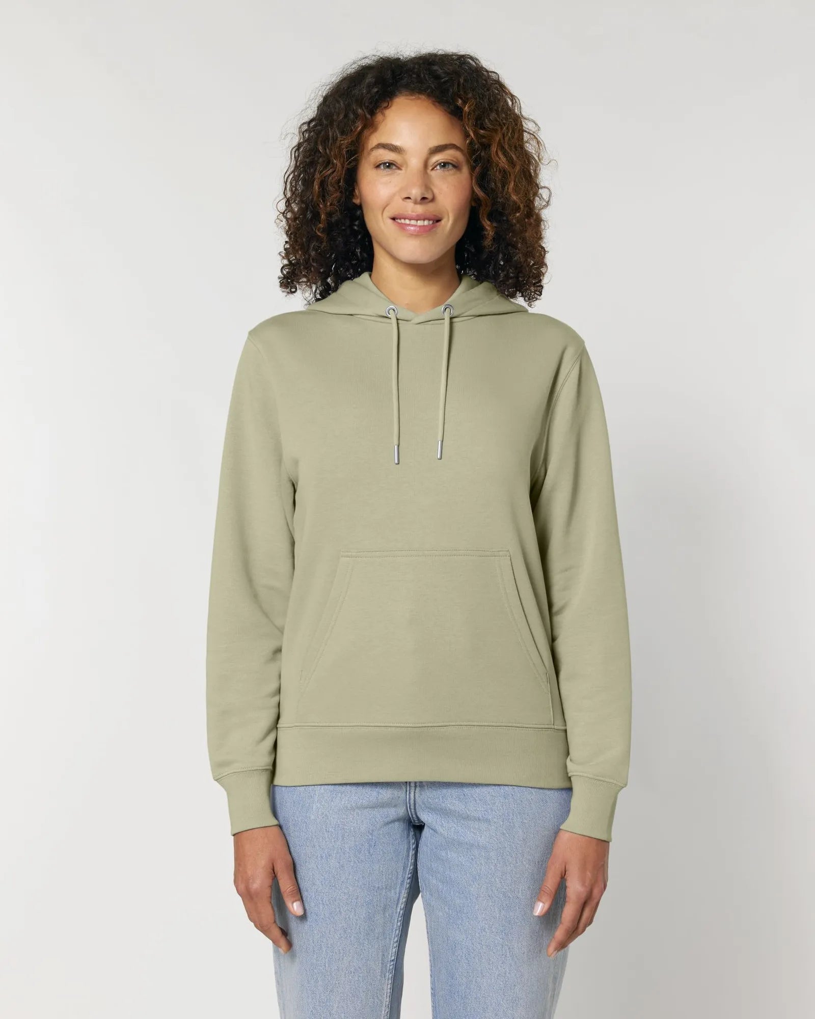 Bluza z kapturem unisex z bawełny organicznej Stanley/Stella z nadrukiem - Szałwiowy