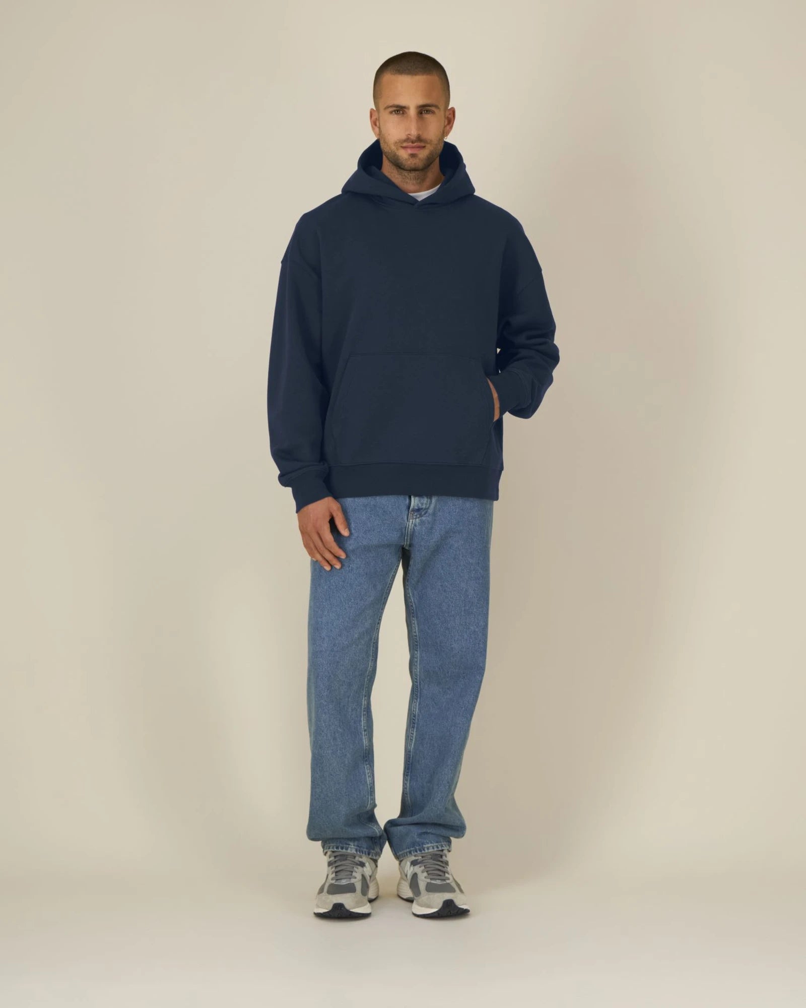 Bluza z kapturem unisex z bawełny organicznej Stanley/Stella z nadrukiem - Granatowy