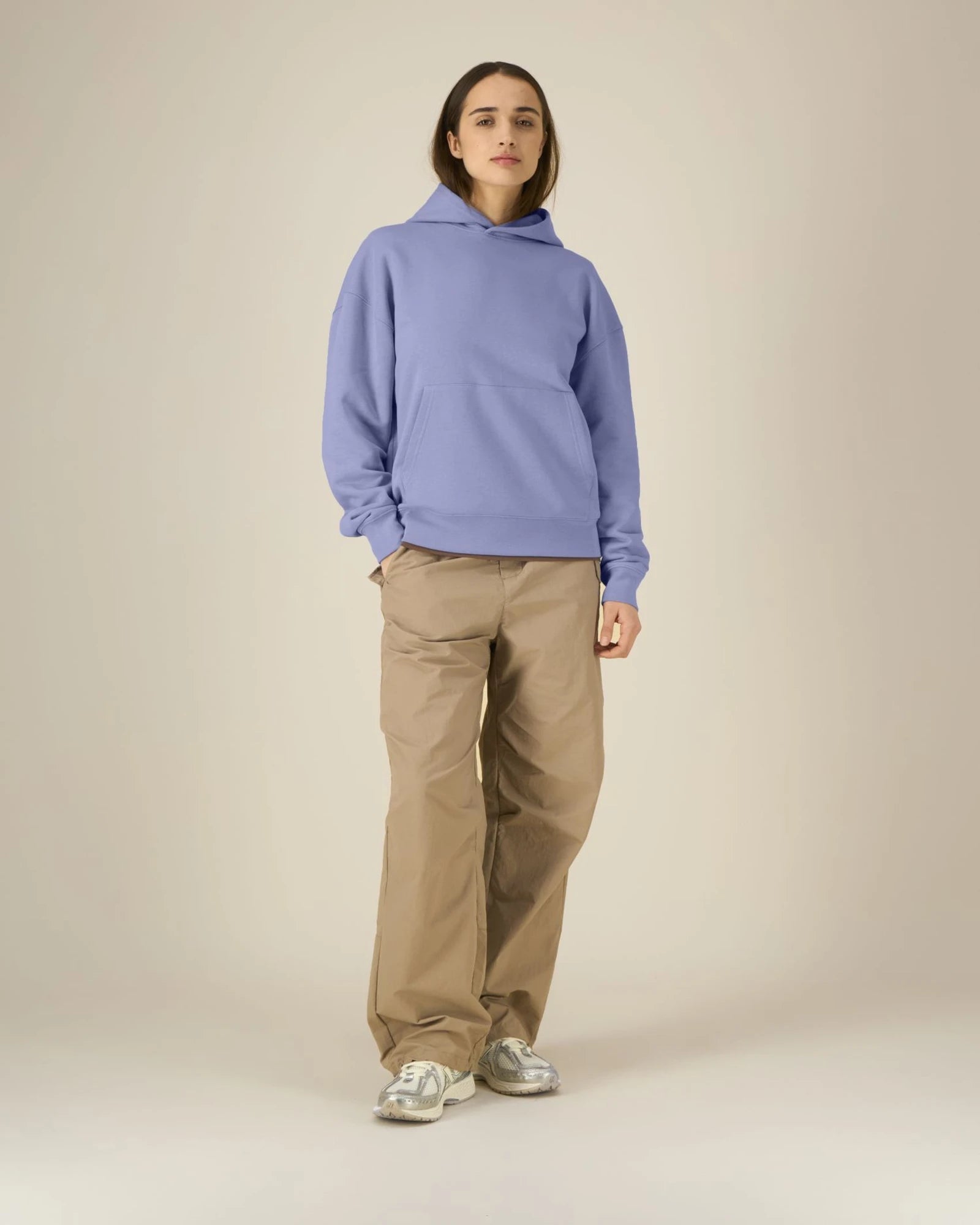 Bluza z kapturem unisex z bawełny organicznej Stanley/Stella z nadrukiem - Fioletowy