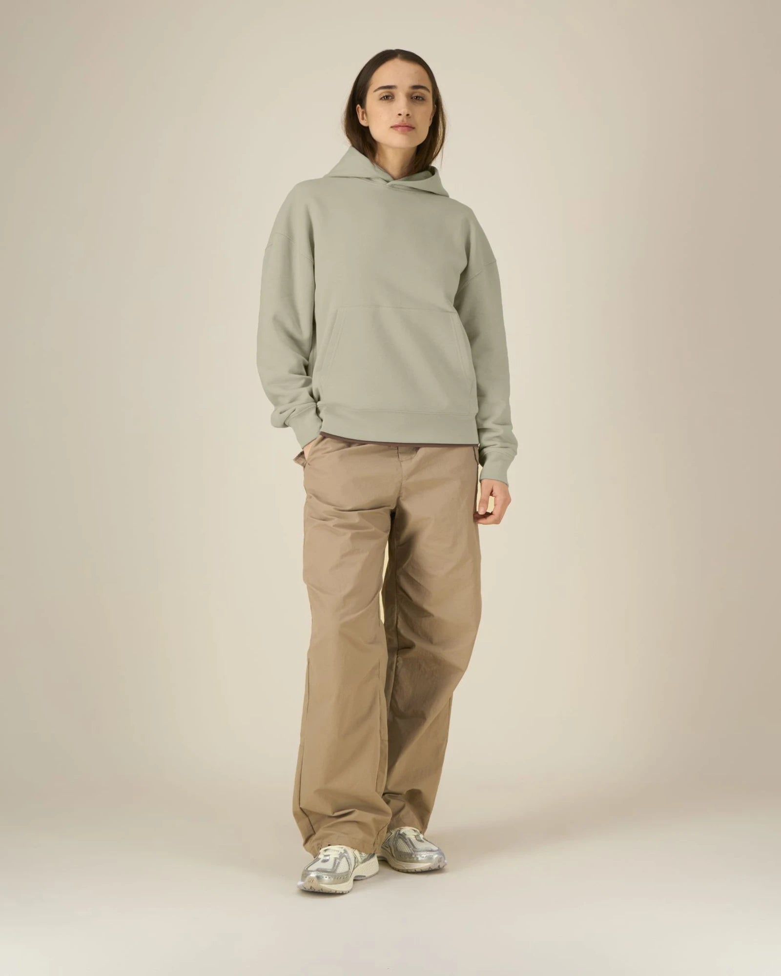 Bluza z kapturem unisex z bawełny organicznej Stanley/Stella z nadrukiem - Kamienny