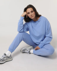 Bluza unisex z bawełny organicznej Stanley/Stella Matcher z nadrukiem - Farbowany błękit basenowy
