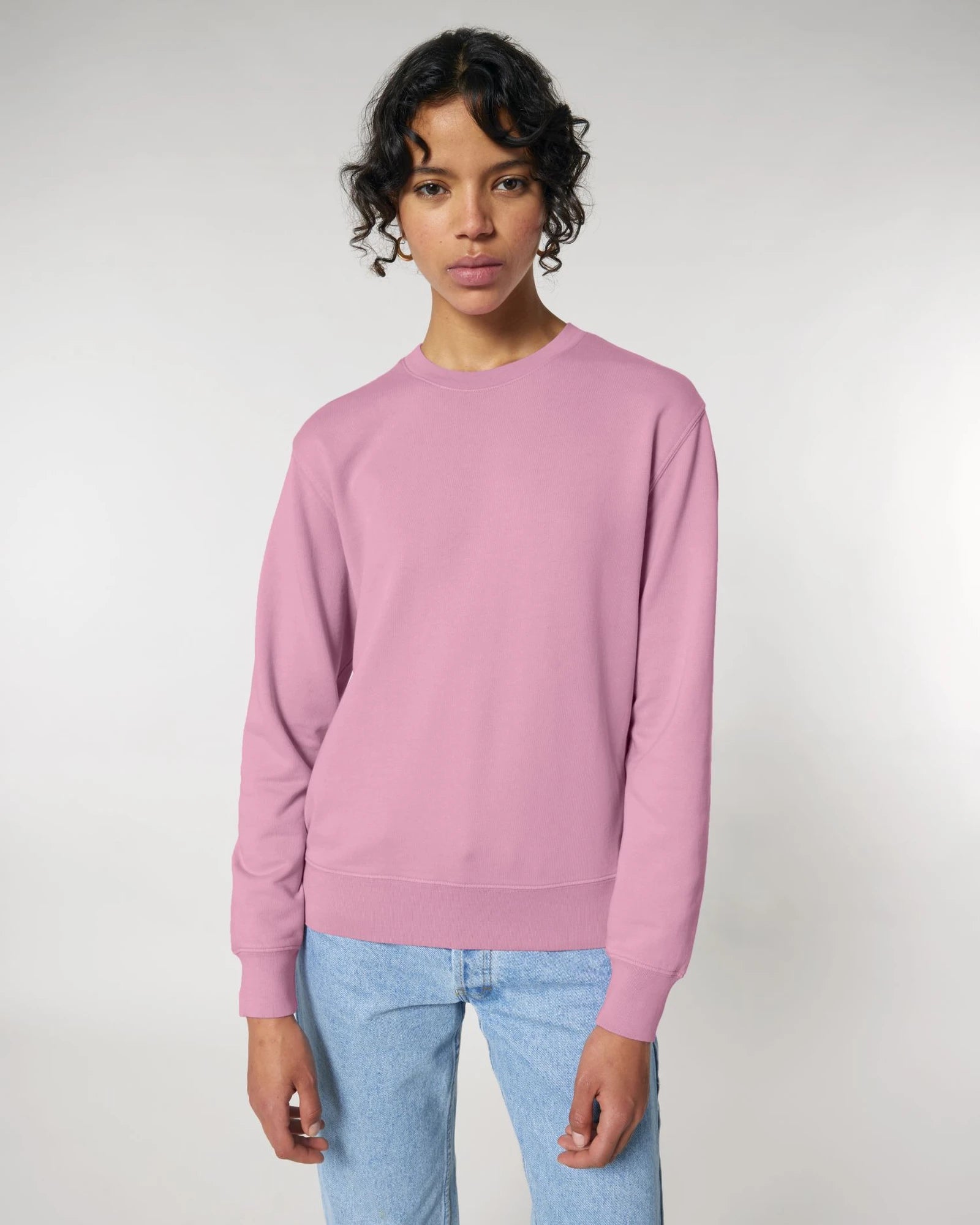 Bluza unisex z bawełny organicznej Stanley/Stella Matcher z nadrukiem - Farbowany bąbelkowy róż