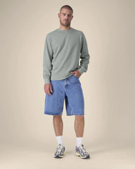 Bluza unisex z bawełny organicznej Stanley/Stella Matcher z nadrukiem - Misty Grey barwiony garbnikami roślinnymi