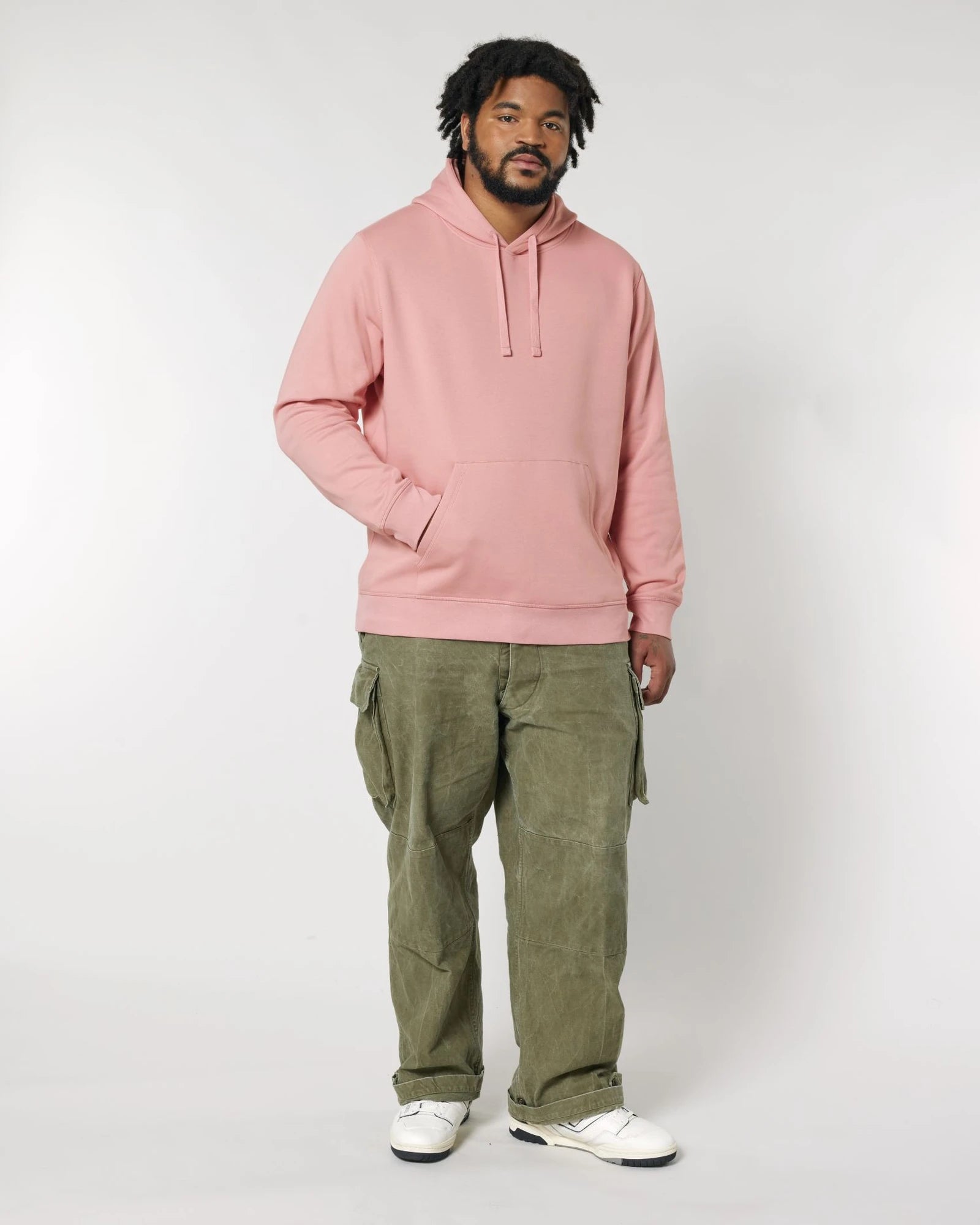 Bluza z kapturem unisex z bawełny organicznej Stanley/Stella Drummer z nadrukiem - Kanionowy róż